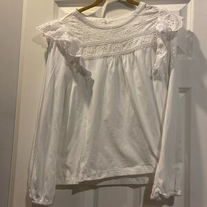 Jcrew White ruffle shirt